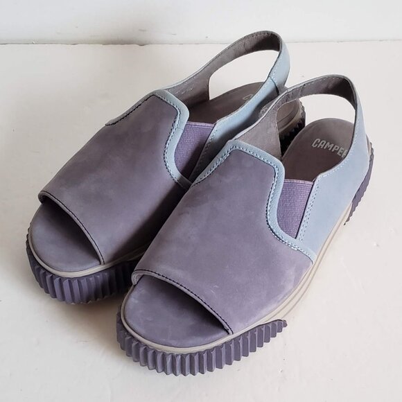 CAMPER Leather Platform Sandals Purple and Blue 35 - Picture 9 of 16